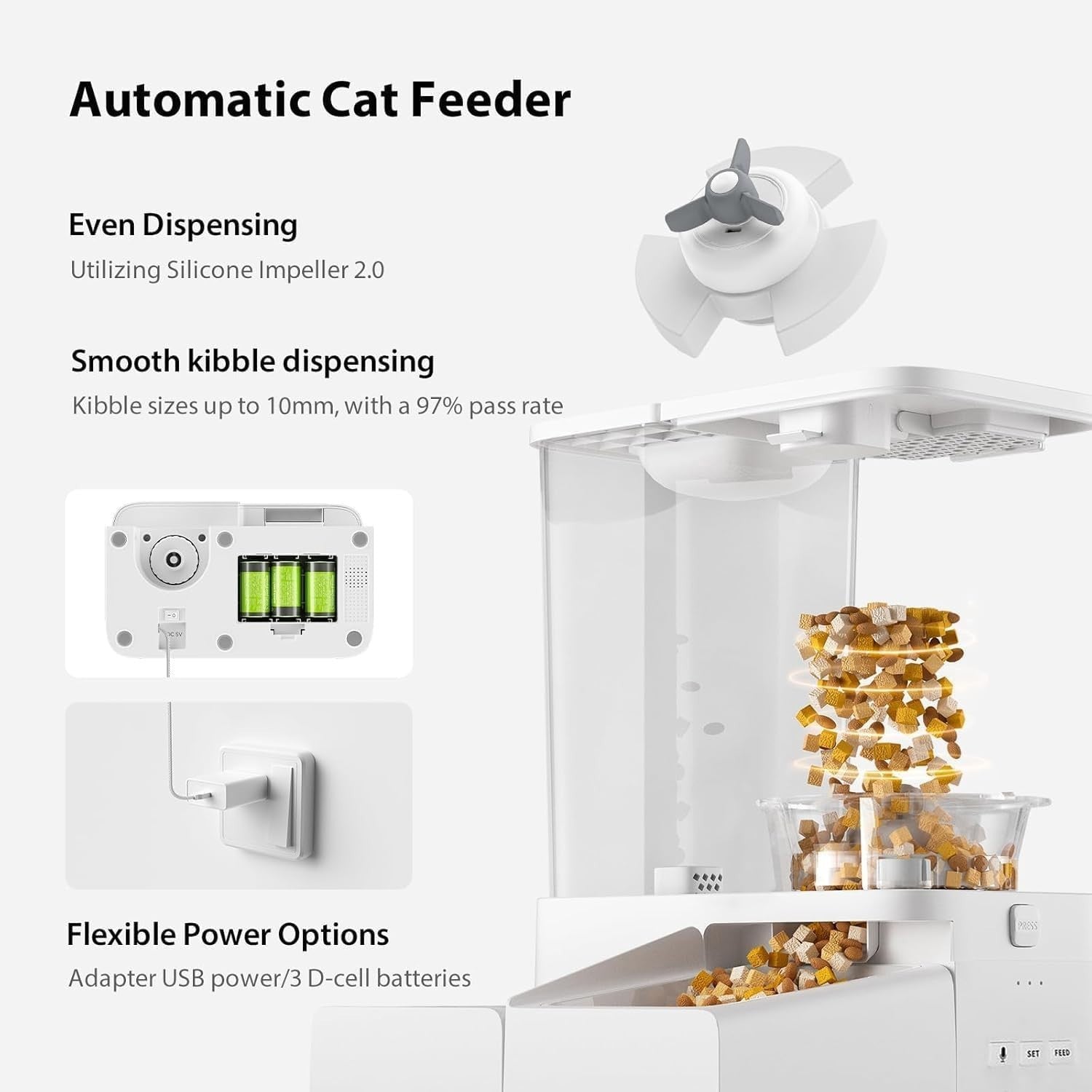 Smart Pet Feeder Water Fountain WiFi App Control 5L Food 4L Water