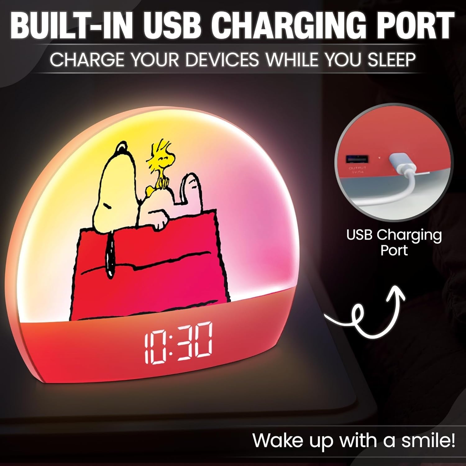 Sunrise Alarm Clock Wake Up Light USB Rechargeable LED Display Snooze