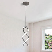 LED Spiral Pendant Light 24W Modern Black Hanging Lamp Adjustable Ceiling