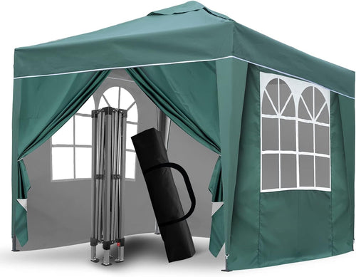 3x3M Green Pop Up Gazebo With Removable Sides Waterproof Outdoor Tent