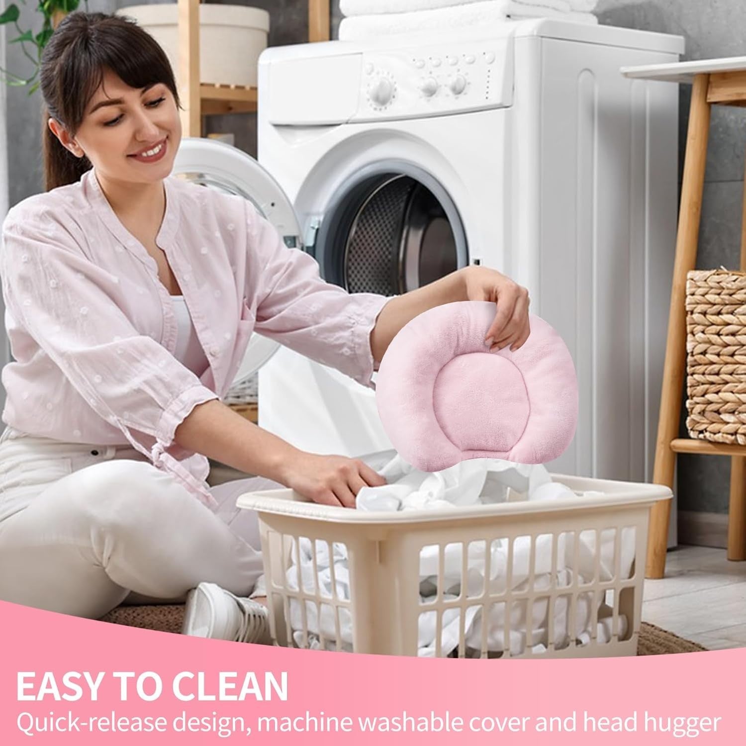 Baby Bouncer with Music Vibrations Toy Bar Soothing Seat Newborn Cradle Pink