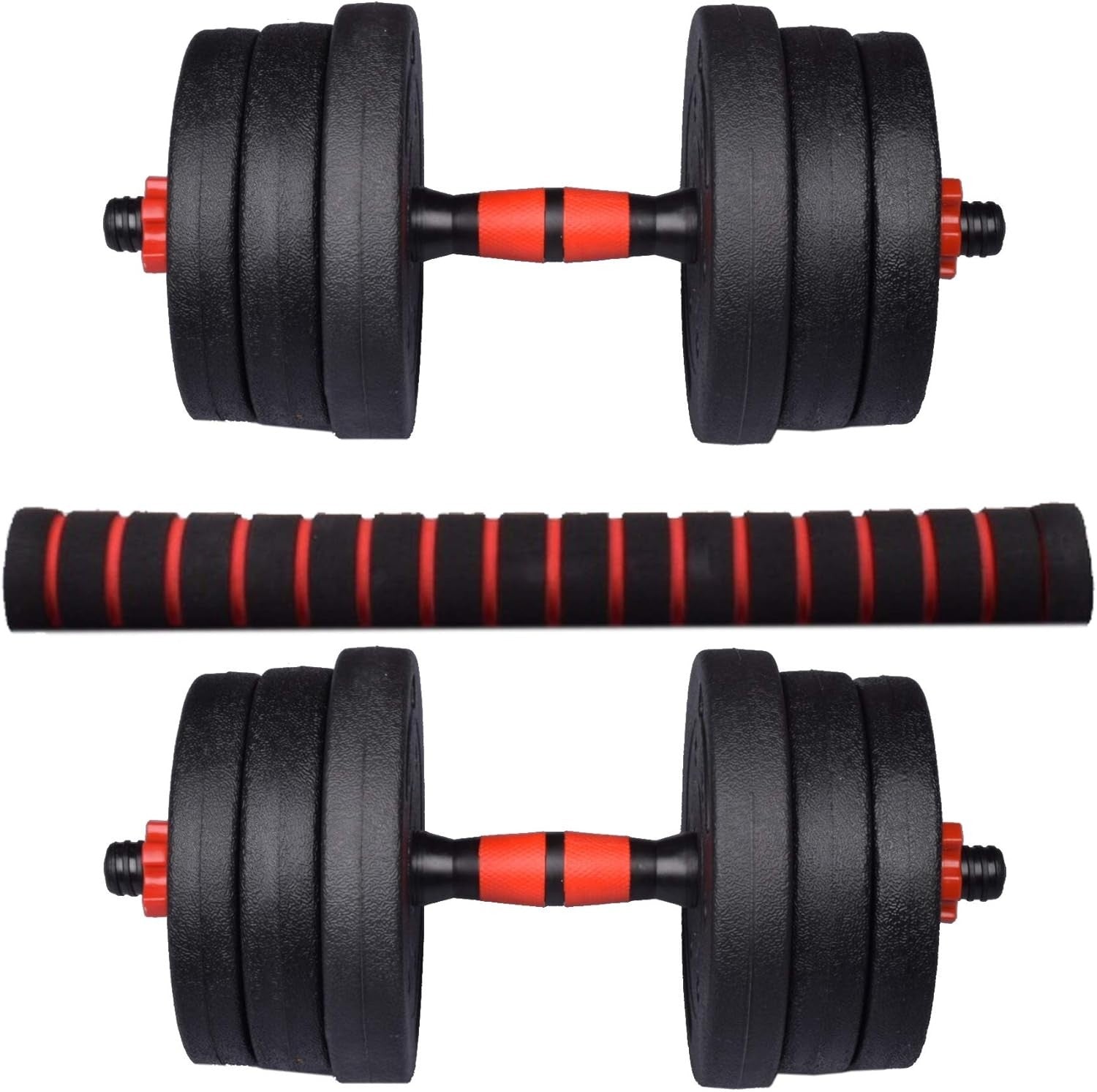 20kg Adjustable Free Weights Set Dumbbell to Barbell Home Gym Kit