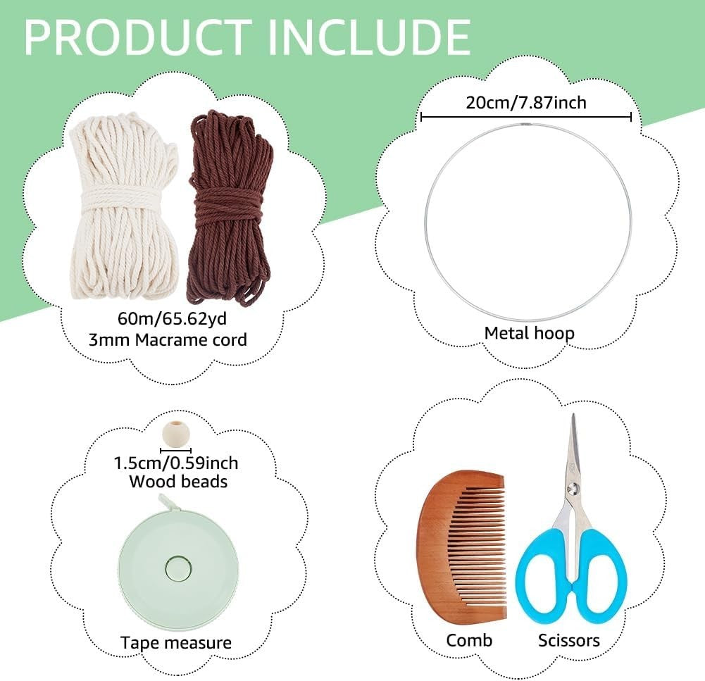 DIY Macrame Dreamcatcher Kit Boho Wall Hanging Craft Set