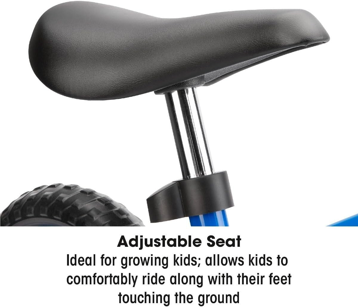 Kids Balance Bike No Pedals Adjustable Seat Training Bicycle Blue 2+
