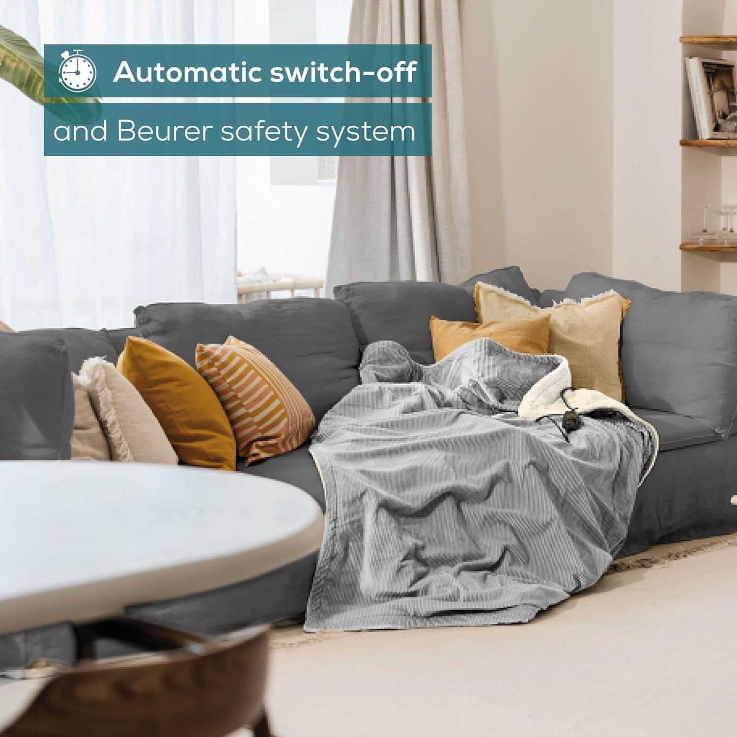Electric Heated Throw Blanket Soft Cord 6 Heat Settings Auto Shut Off