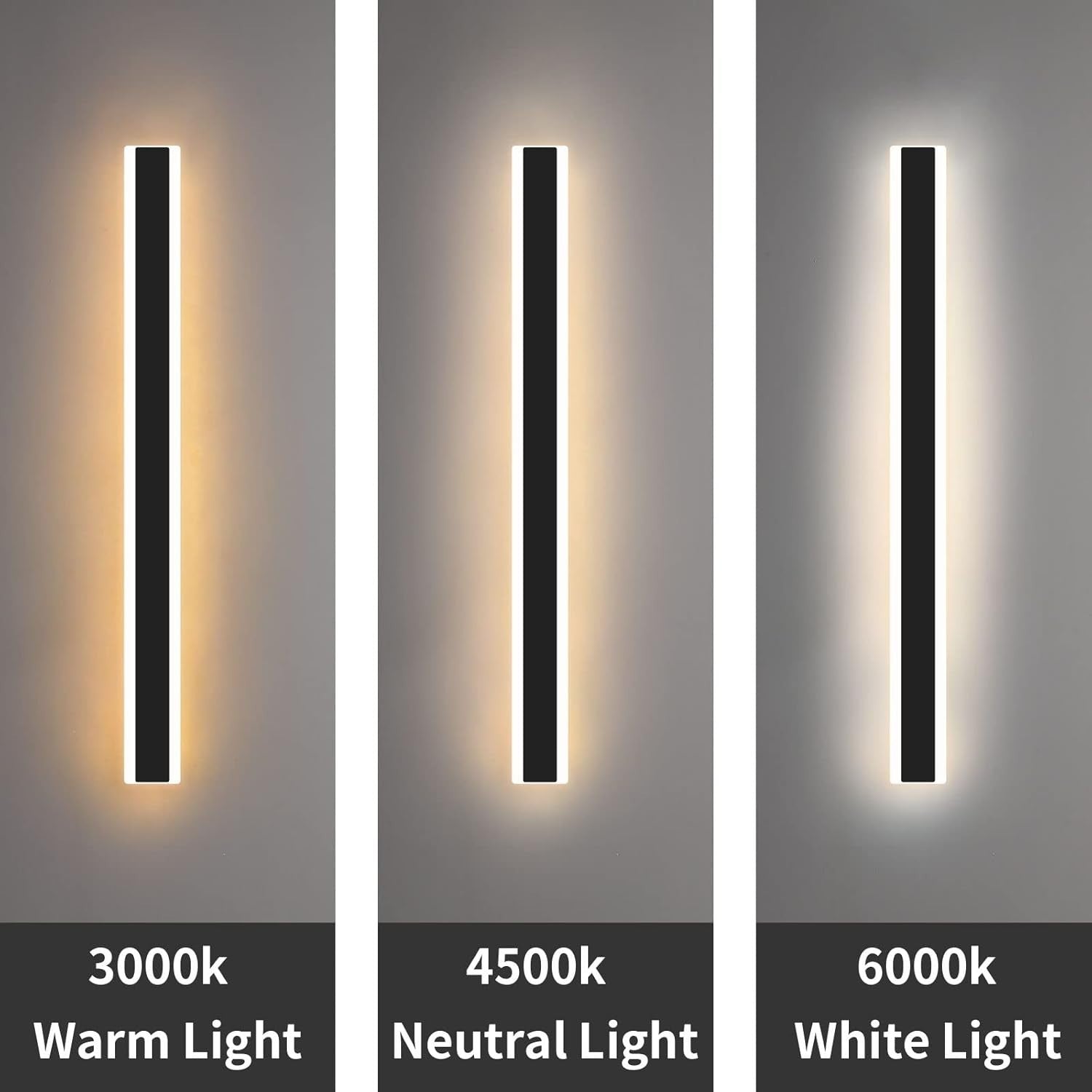 Waterproof 120cm Outdoor LED Wall Light, Cool White, Modern Garden Sconce