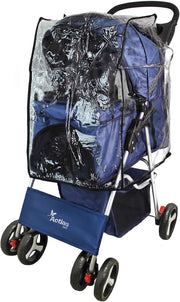 Pet Stroller Dog Cat Pushchair Foldable Swivel Wheels 15kg Rain