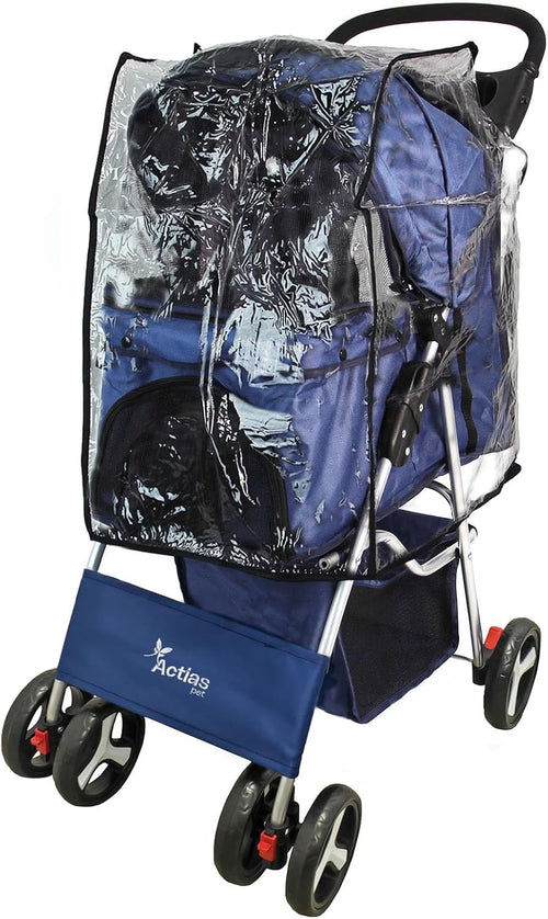 Pet Stroller Dog Cat Pushchair Foldable Swivel Wheels 15kg Rain