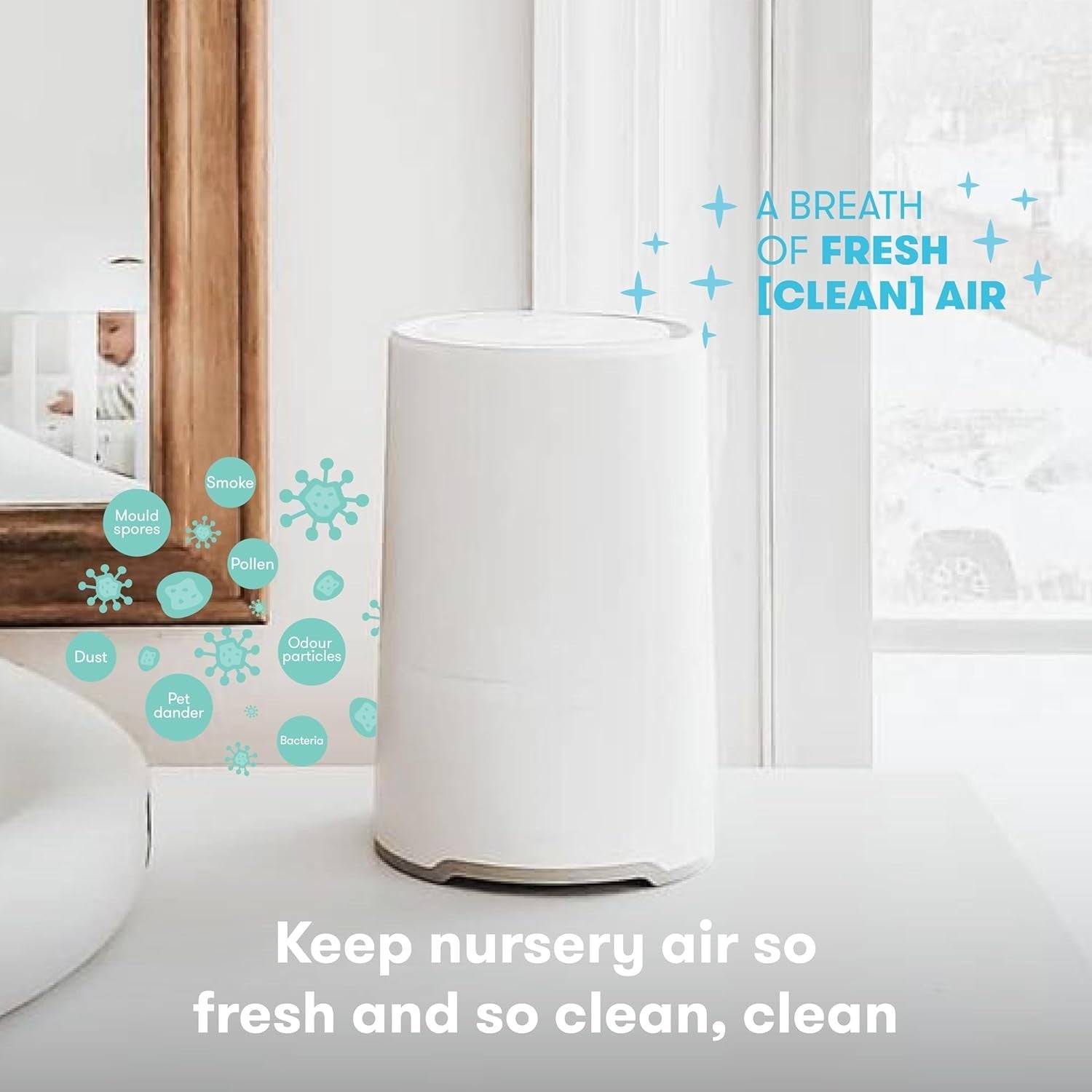 3 in 1 Baby Sound Machine Air Purifier Night Light HEPA Sleep