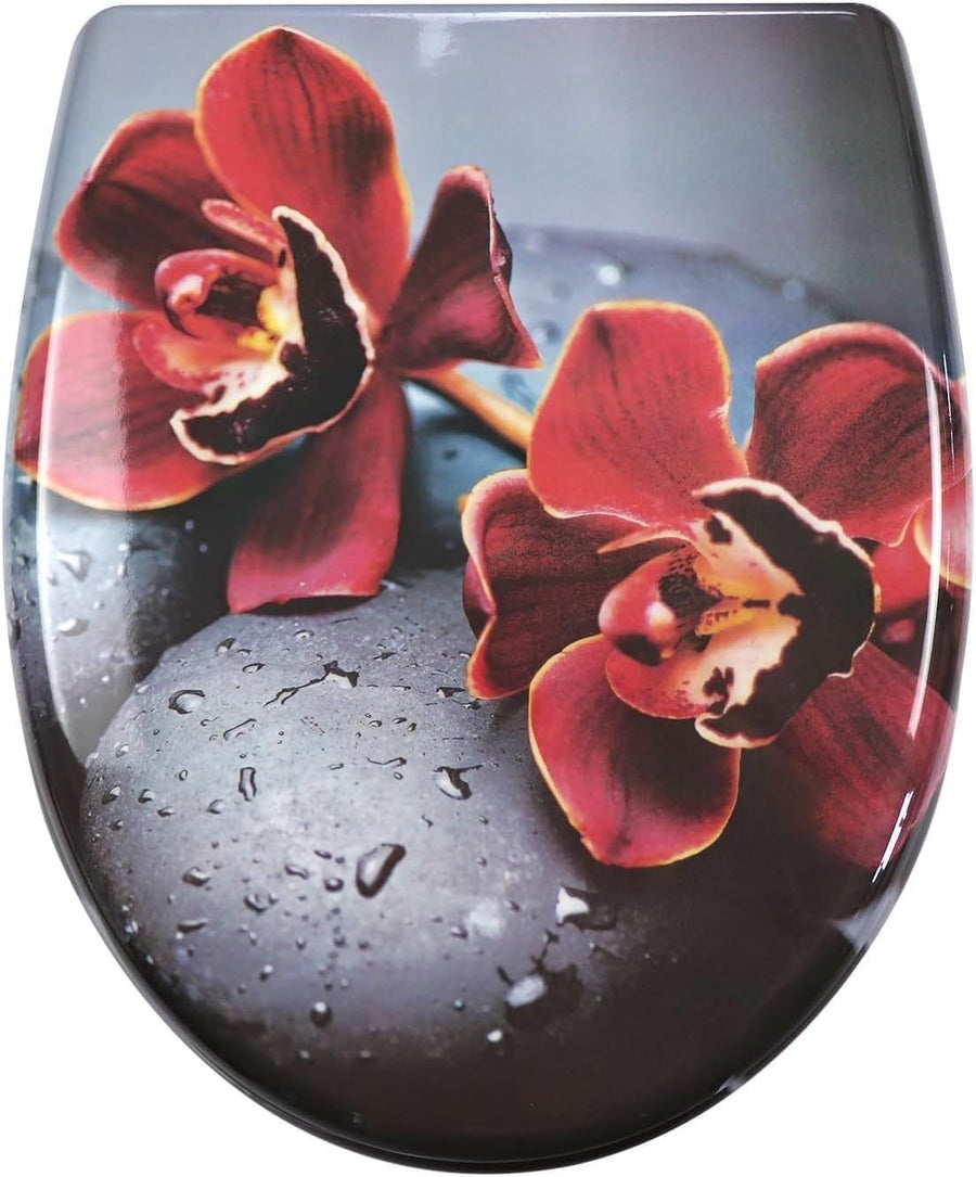 Quick Release Soft Close Toilet Seat Top Fixing Colourful Patterns 45x37cm