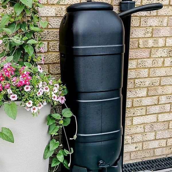 100L Slimline Garden Water Butt Kit With Stand & Filler | Rain Collector