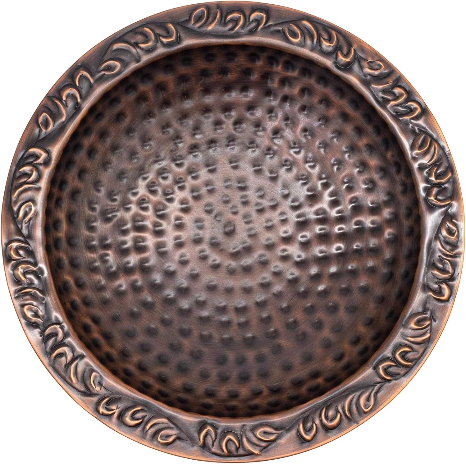 13” Bronze Bird Bath on Pole | Outdoor Garden Water Bowl Feature Metal