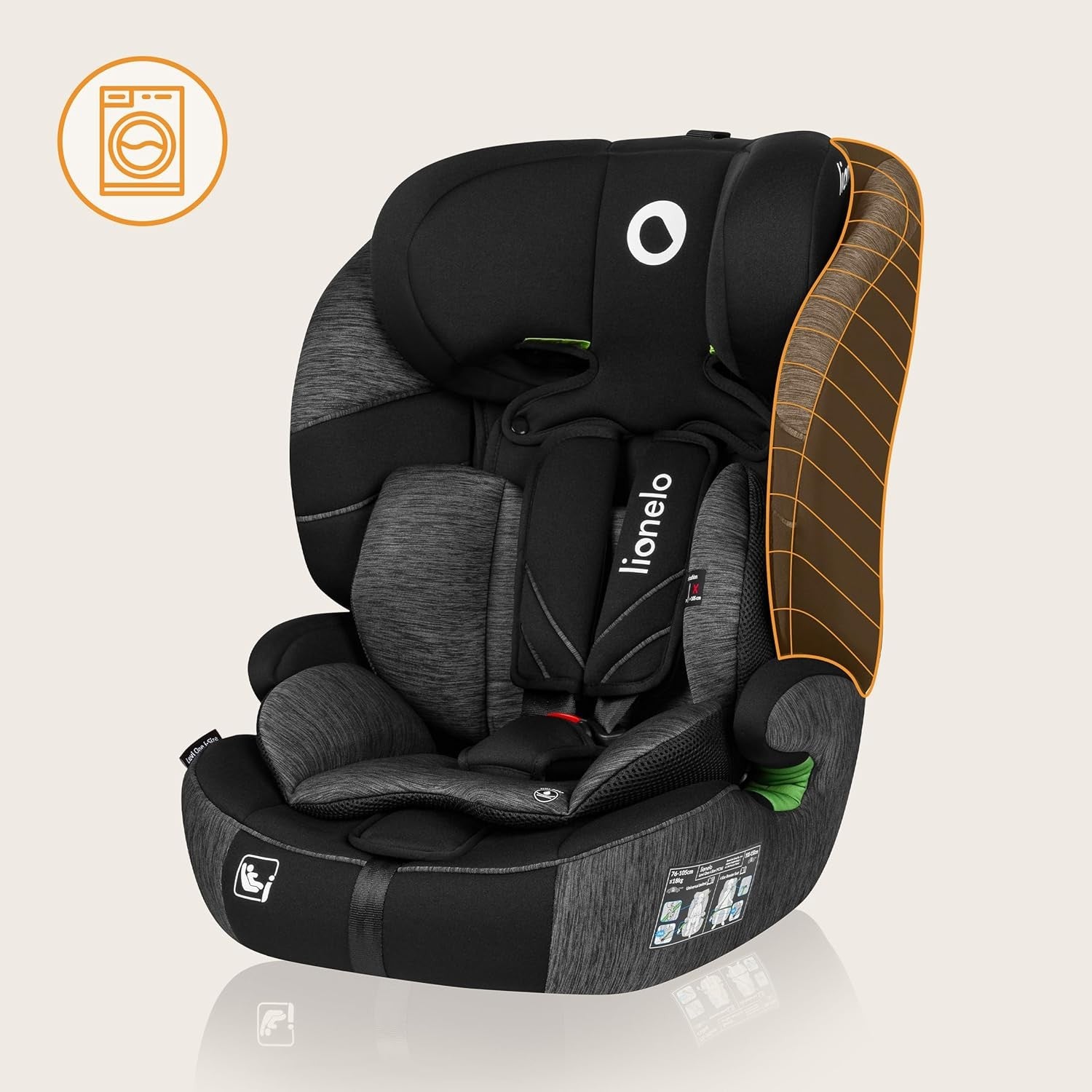 i-Size Child Car Seat Group 1/2/3 9–36kg Adjustable Headrest Protection