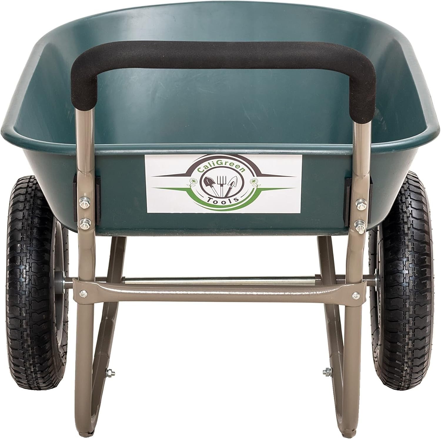 85L 2-Wheel Garden Wheelbarrow – Green – Pneumatic Tyres Heavy Duty 150kg Steel