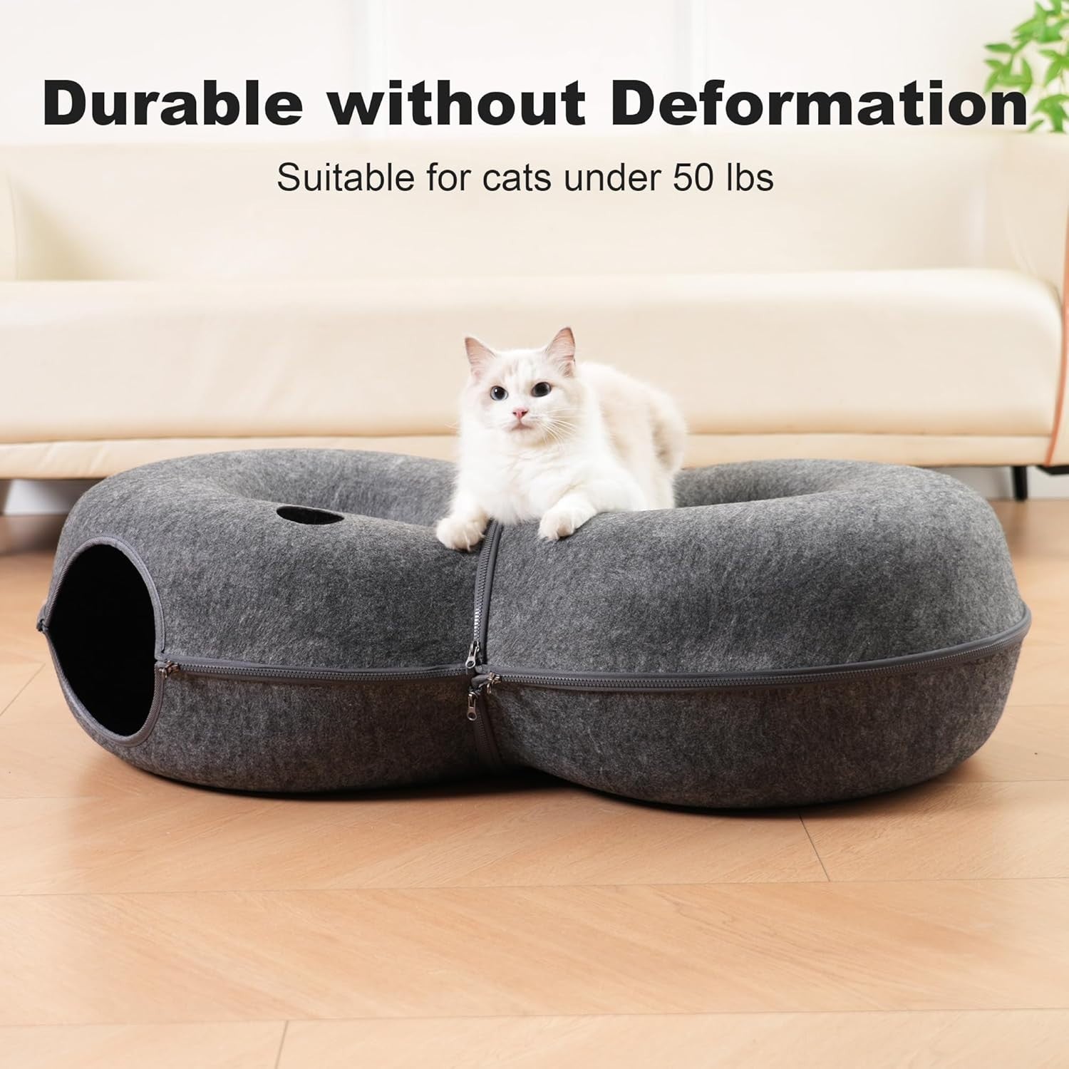 8 Shape Cat Tunnel Bed Large Peekaboo Donut Cave w 12 Toy Balls
