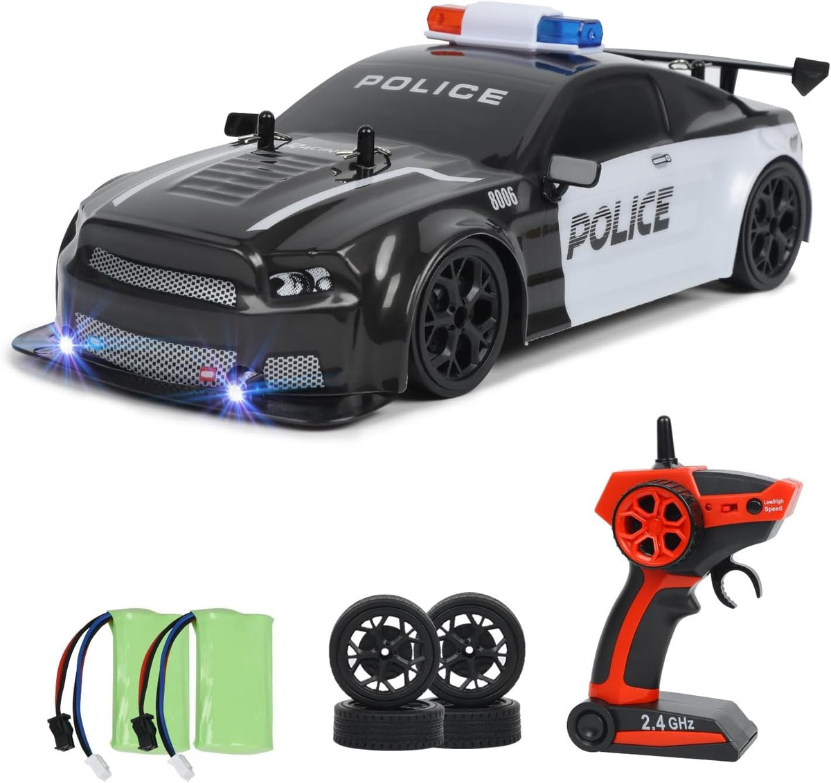 1:14 RC Drift Police Car 4WD High Speed Remote Control Car Boys Kids Gift
