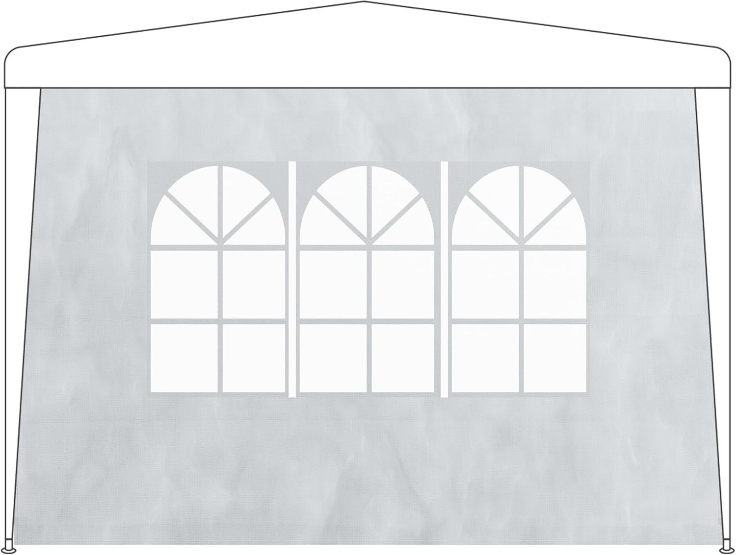 Gazebo Side Panels 3pc Set 2x3m Waterproof Party Tent Walls w/ Window White