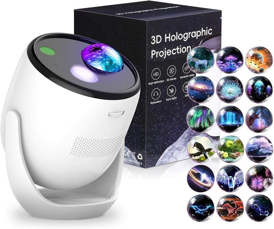 3D Galaxy Projector RGB Bluetooth Night Light 90+ Scenes Holographic