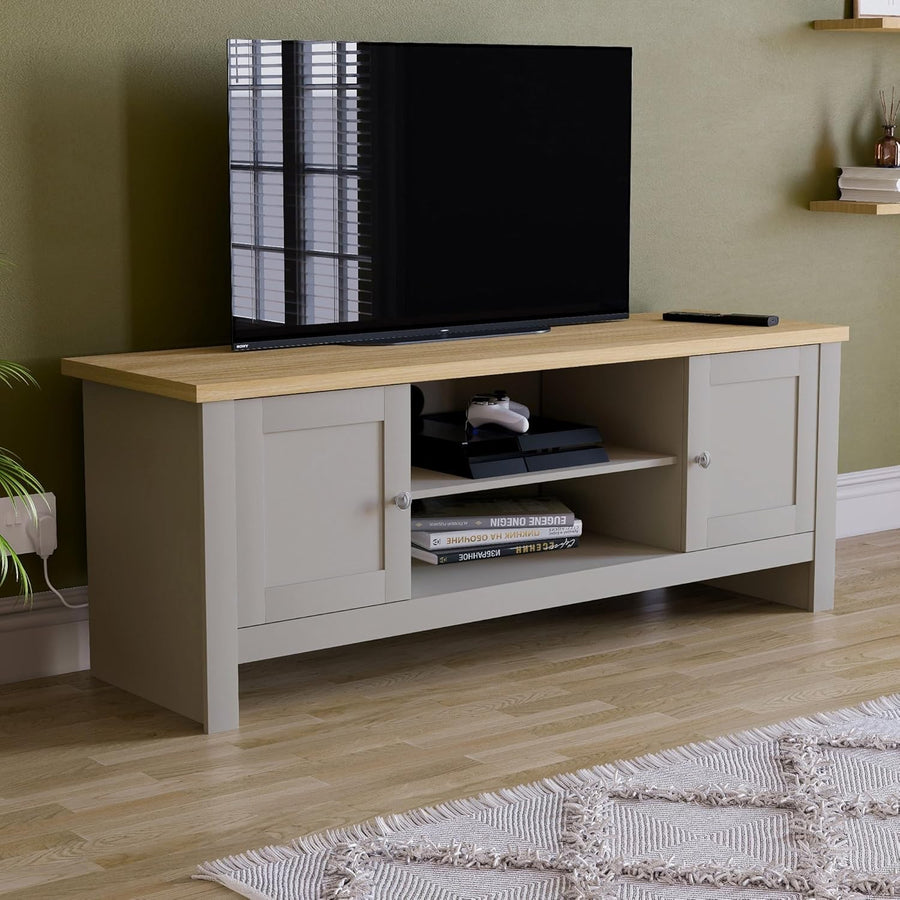Modern Grey TV Unit Cabinet Stand | Storage Sideboard for Living Room