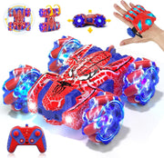 Spider Gesture RC Car for Kids 4–12, 4WD Double-Sided Stunt Car w/ Full-Body LED