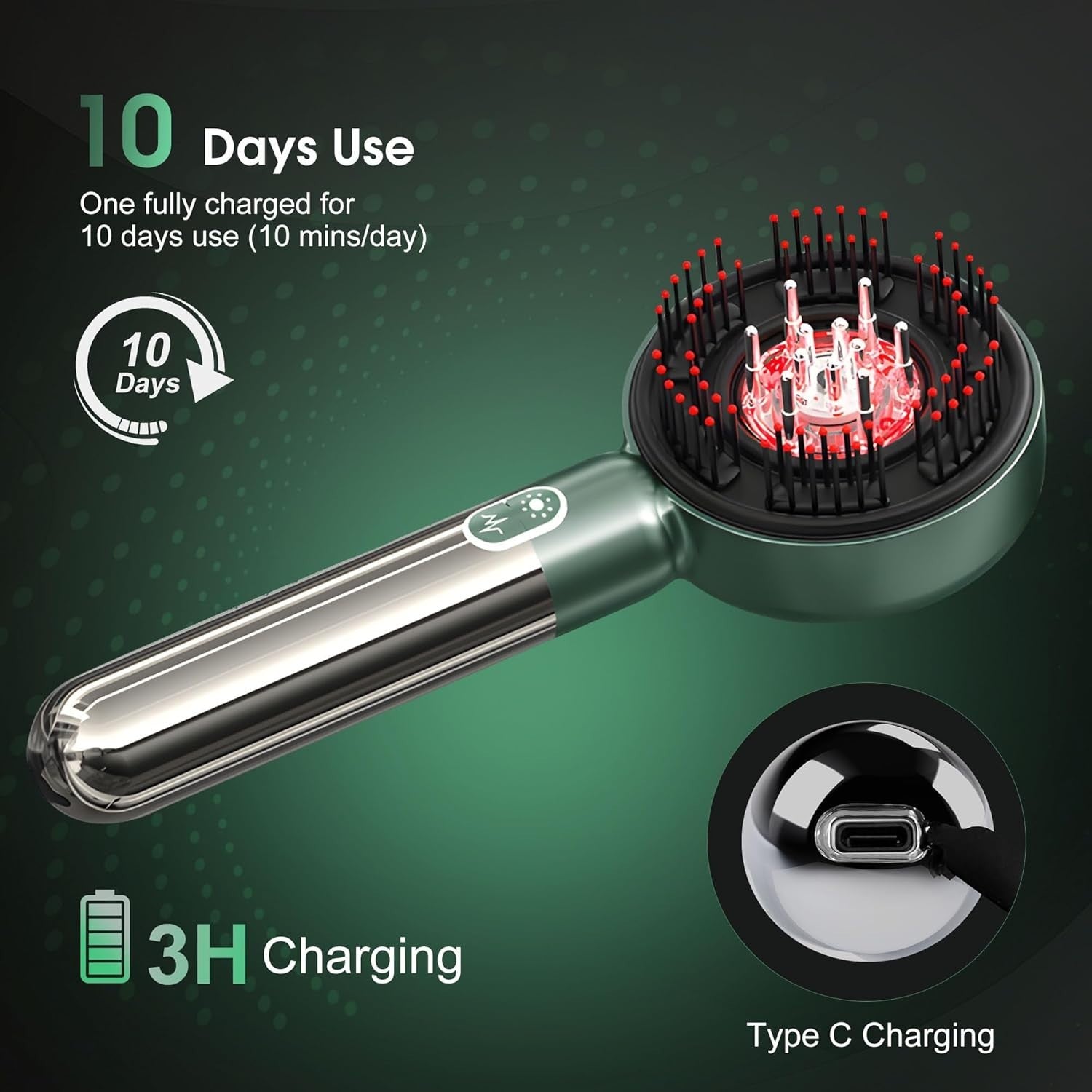 Electric Scalp Massager Brush Cordless Waterproof Hair Stress Relief Spa