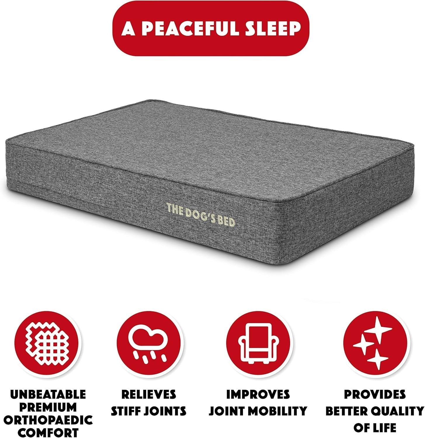 Large Orthopedic Memory Foam Dog Bed 101x64x15cm Linen