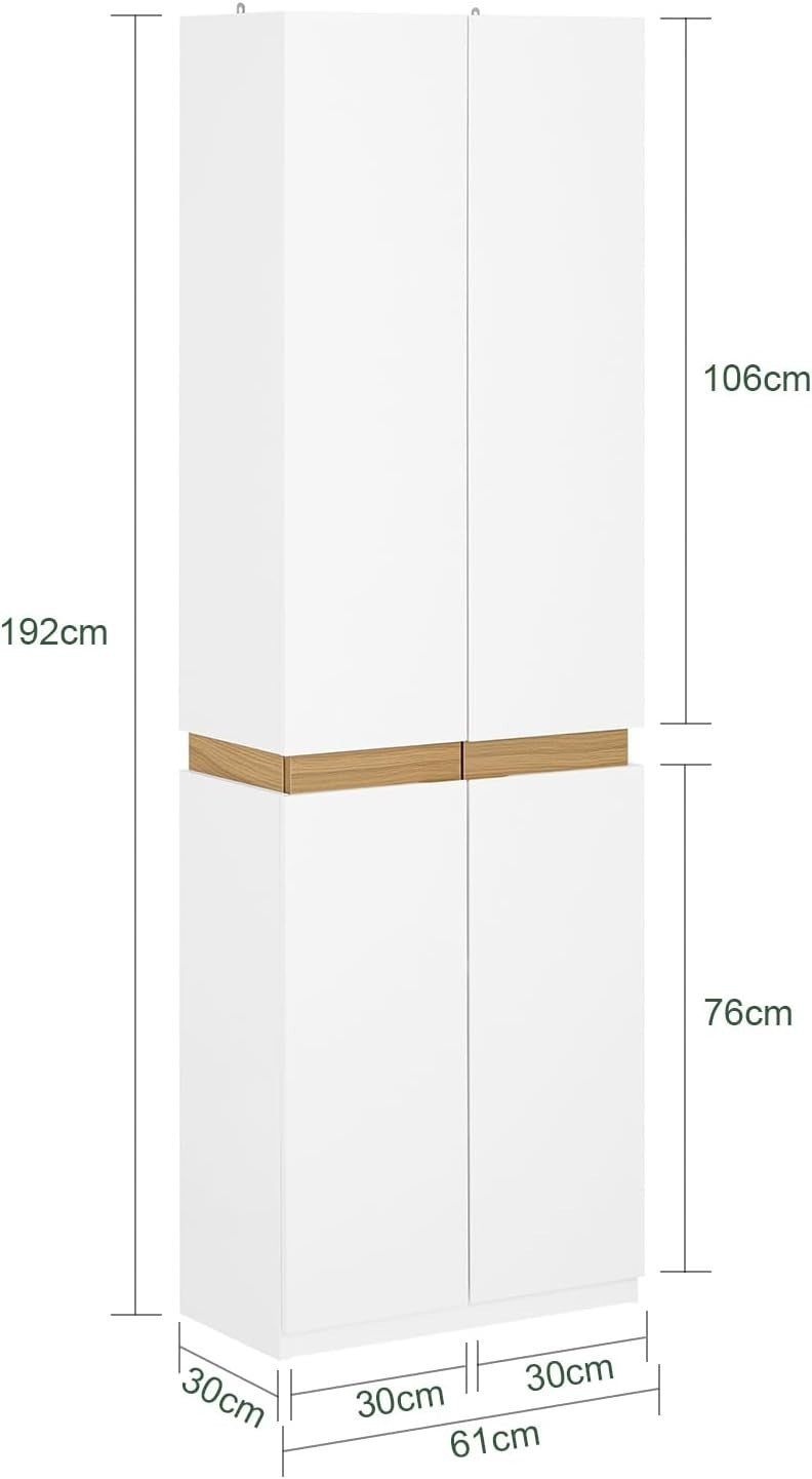 Slim White Wardrobe with Hanging Rail & Adjustable Shelves – Bedroom Storage