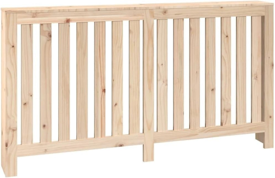 Radiator Cover Slatted Wood Shelf 153x19x84cm Natural Finish | Easy Assembly