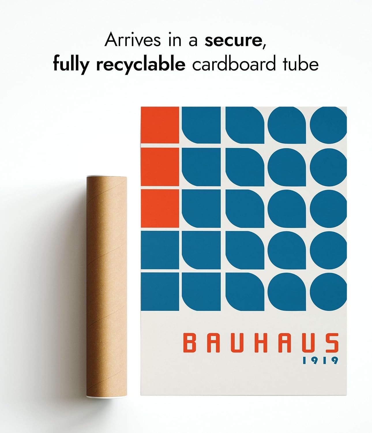 Bauhaus Waves Poster A3 Abstract Mid Century Wall Art Print