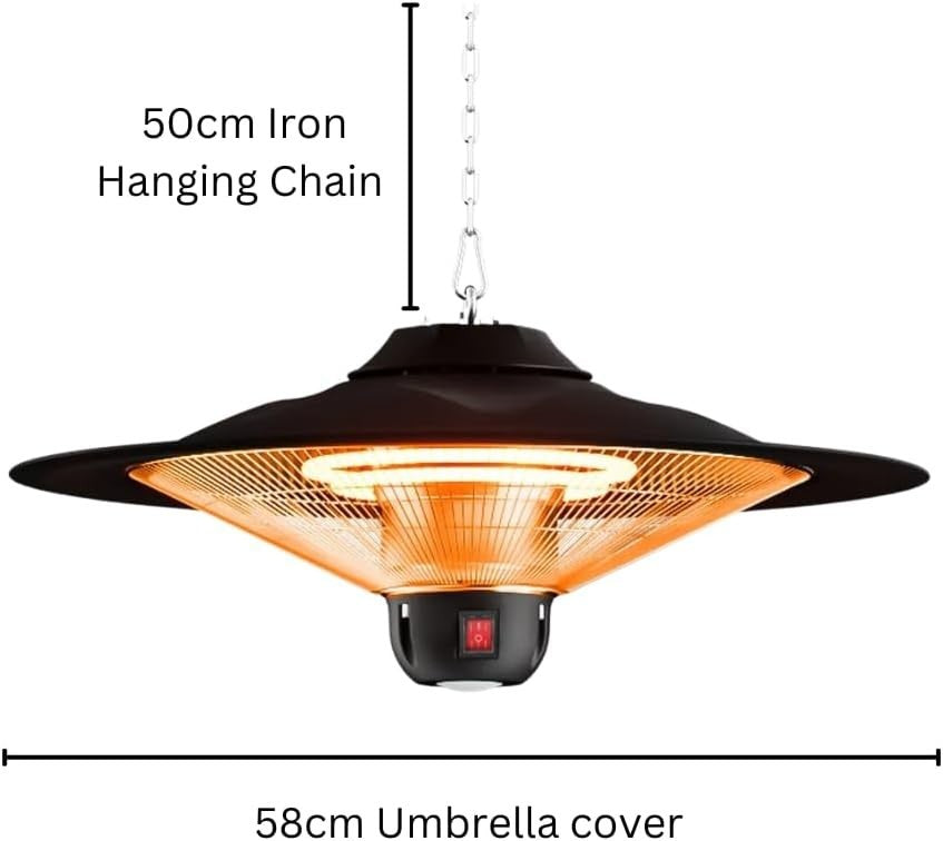 Ceiling Mounted Infrared Patio Heater 2500W Remote App Control Waterproof