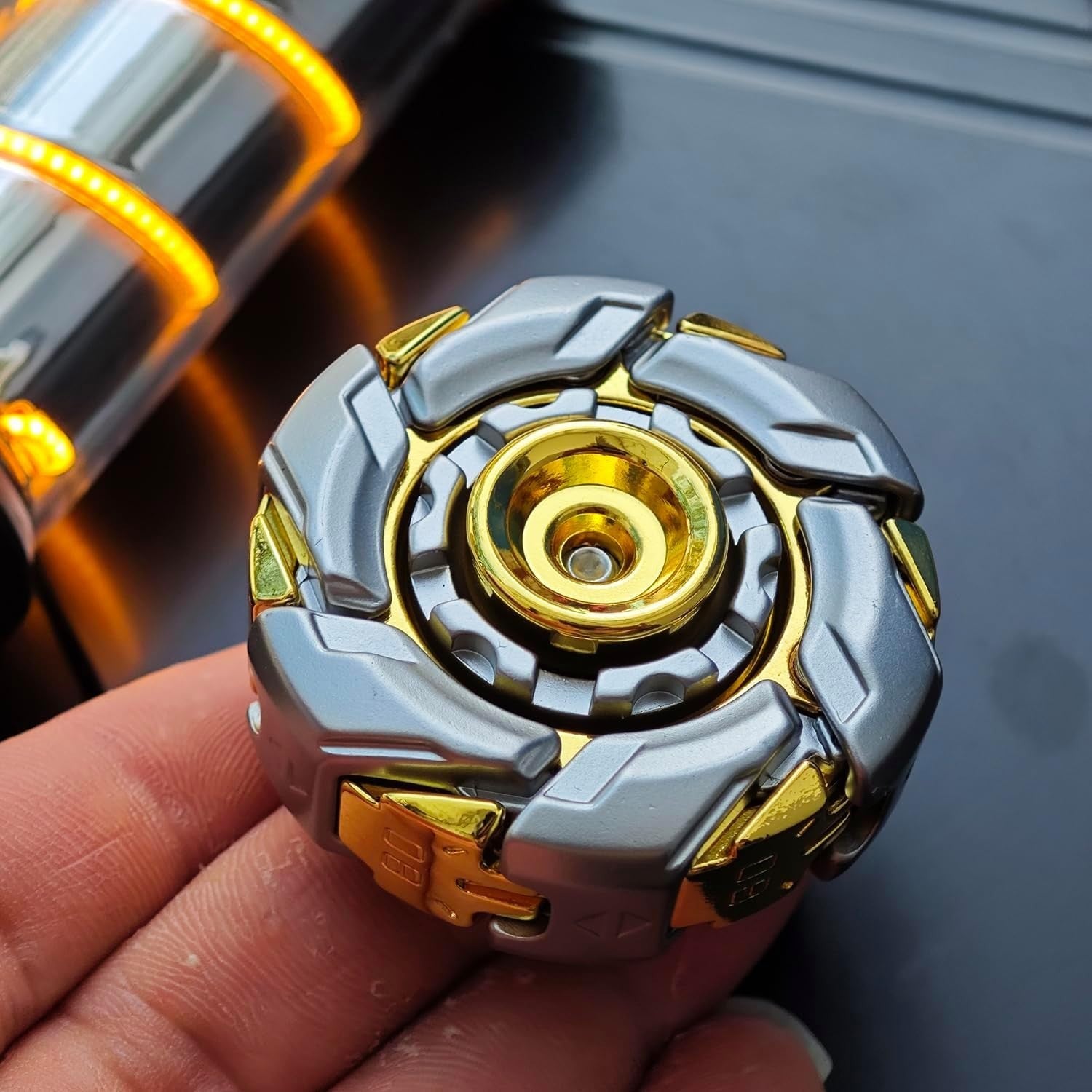 Dual Color Mecha Fidget Spinner Metal Transforming Stress Relief
