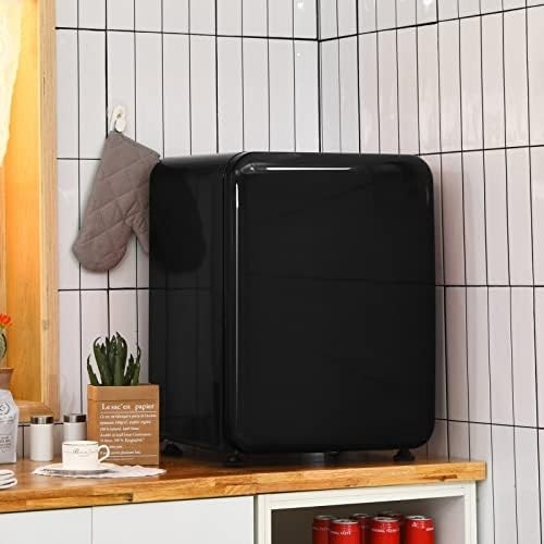 68L Black Costway Mini Fridge Tabletop Cooler LED Adjustable Shelves
