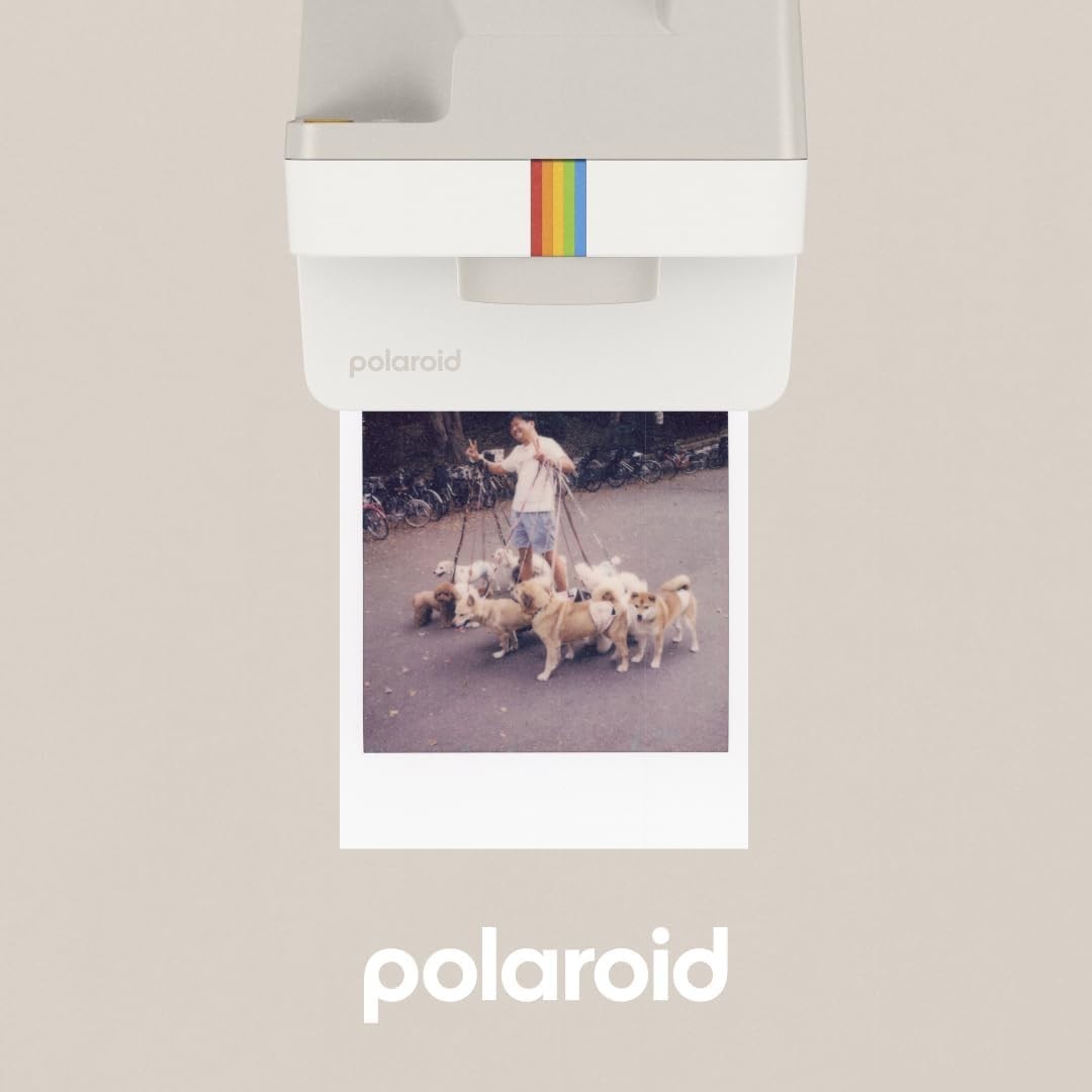 Instant Camera Vintage White USB-C Rechargeable Double Exposure