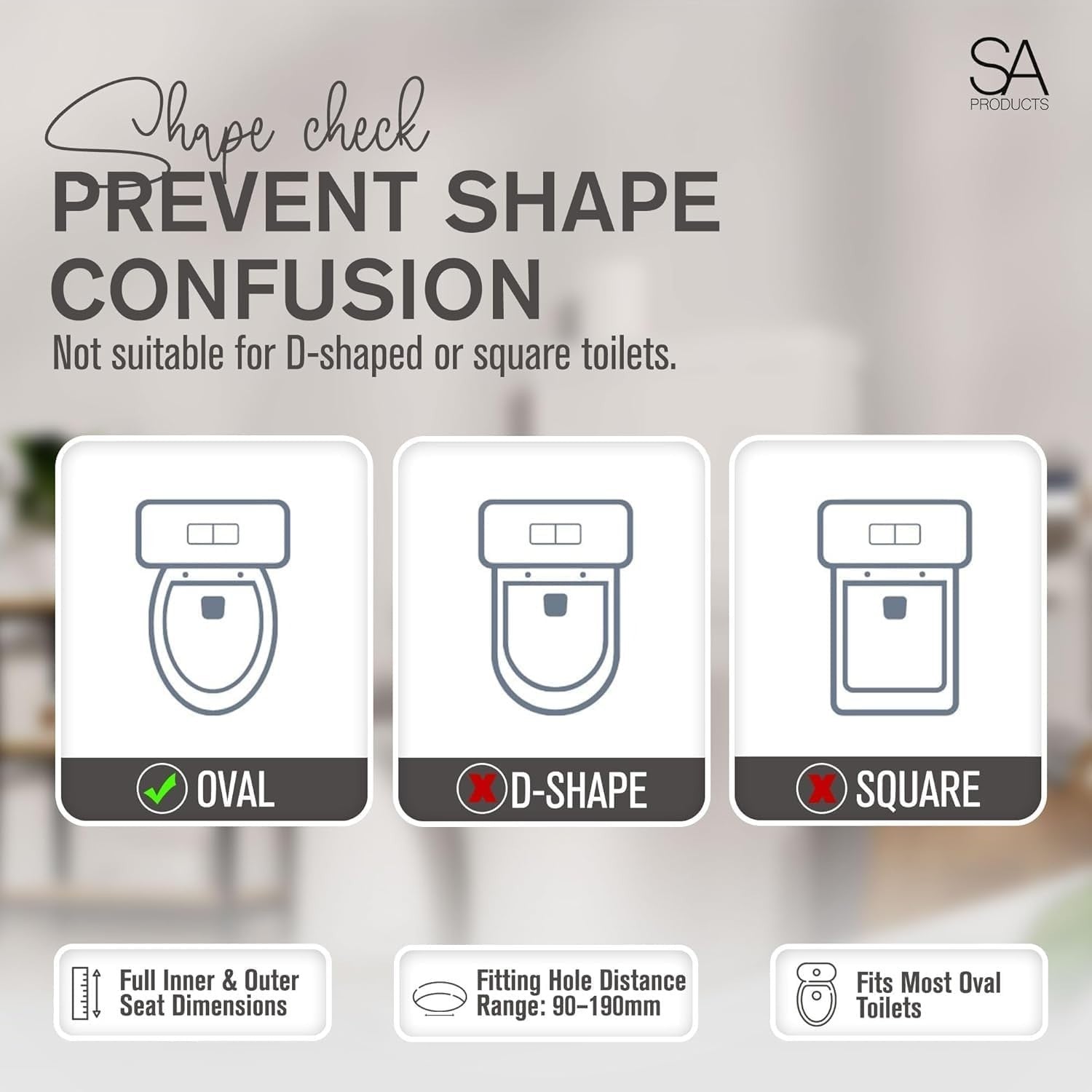 Quick Release Toilet Seat Soft Close Universal Bathroom Lid 44.1x36.5cm