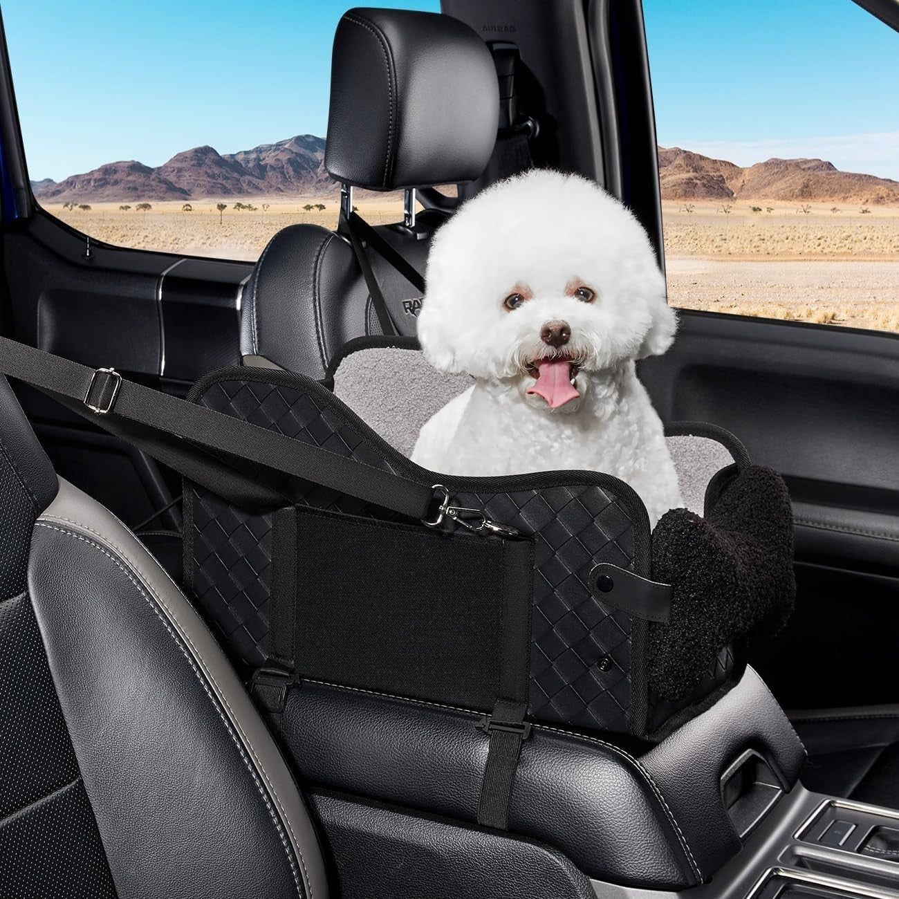 Centre Console Dog Booster Seat Pet Car Carrier Waterproof 6kg Black