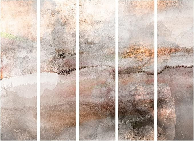 Abstract 5 Panel Room Divider Folding Screen 225x172cm Privacy Partition Decor