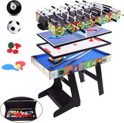 4FT 4 in 1 Multi Game Table Folding Pool Foosball Hockey Tennis