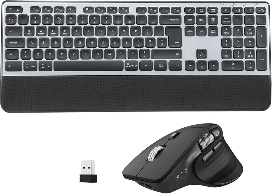 Wireless Keyboard Mouse Set Dual Bluetooth Backlit