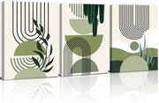 Sage Green Wall Art Set of 3 Framed Boho 12x16in