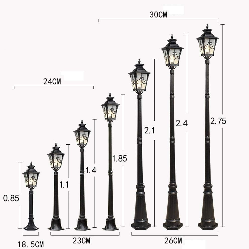 85cm Black Outdoor Lamp Post Light E27 Garden Pillar Lantern