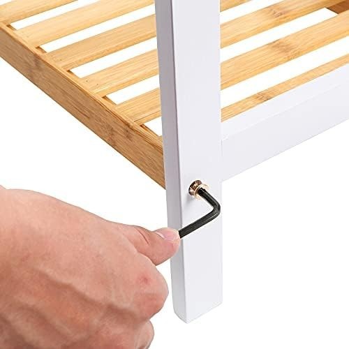 2-Tier Bamboo Shoe Rack Storage Shelf for Hallway Bedroom Living Room