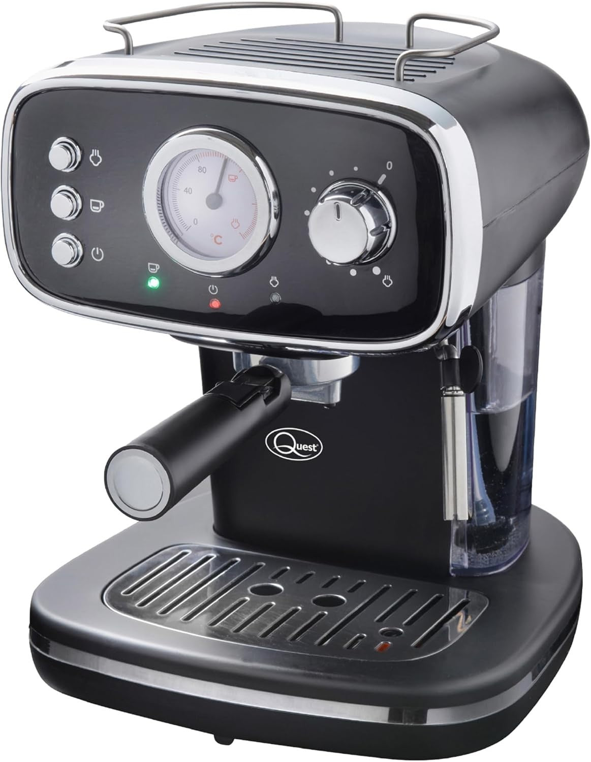 Retro Espresso Machine 15 Bar Pressure 1.2L Milk Frother Steam Wand 1500W