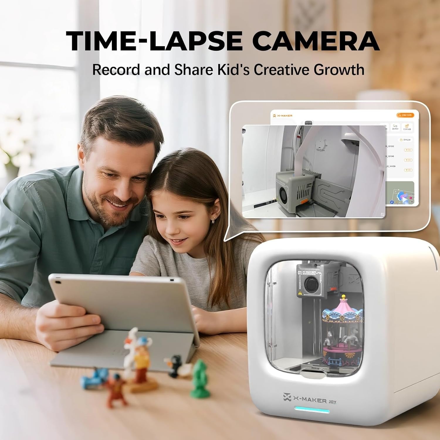 AI Kids 3D Printer App Control Toy Library Fast Print Camera Safe