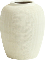 Beige Ceramic Vase 25cm Modern Round Flower Vase Home Decor Centerpiece