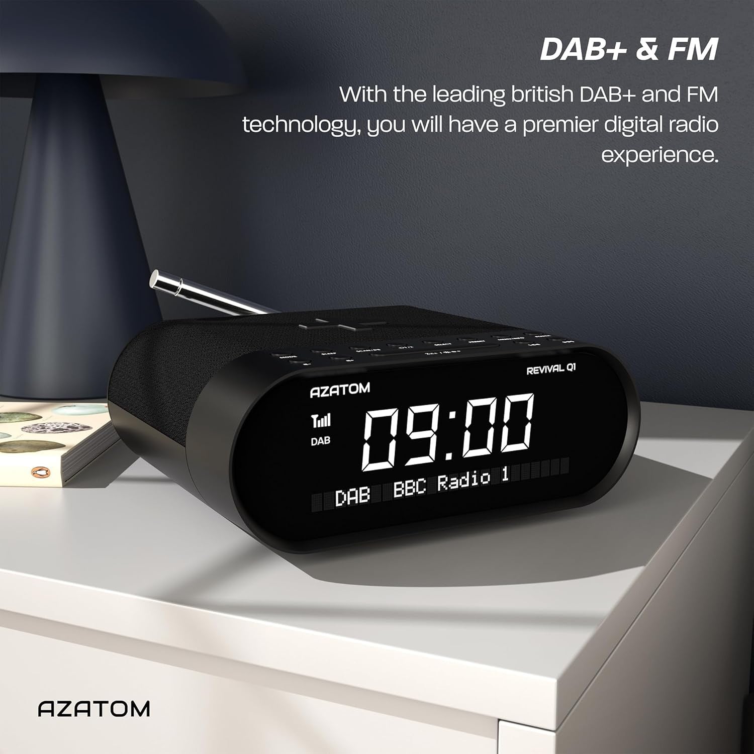DAB DAB+ FM Bedside Digital Radio Alarm Clock Bluetooth Wireless Charging