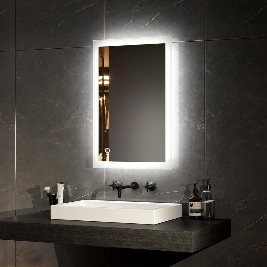 LED Bathroom Mirror 60x40cm Anti-Fog Lighted Wall Vanity Mirror Touch
