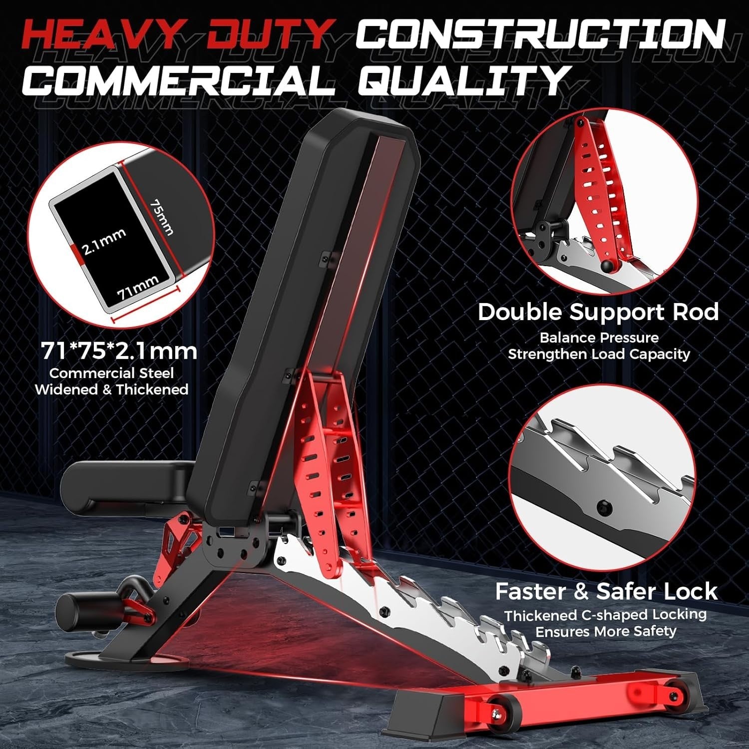 Heavy Duty Adjustable Weight Bench 1500lb Foldable Incline Decline