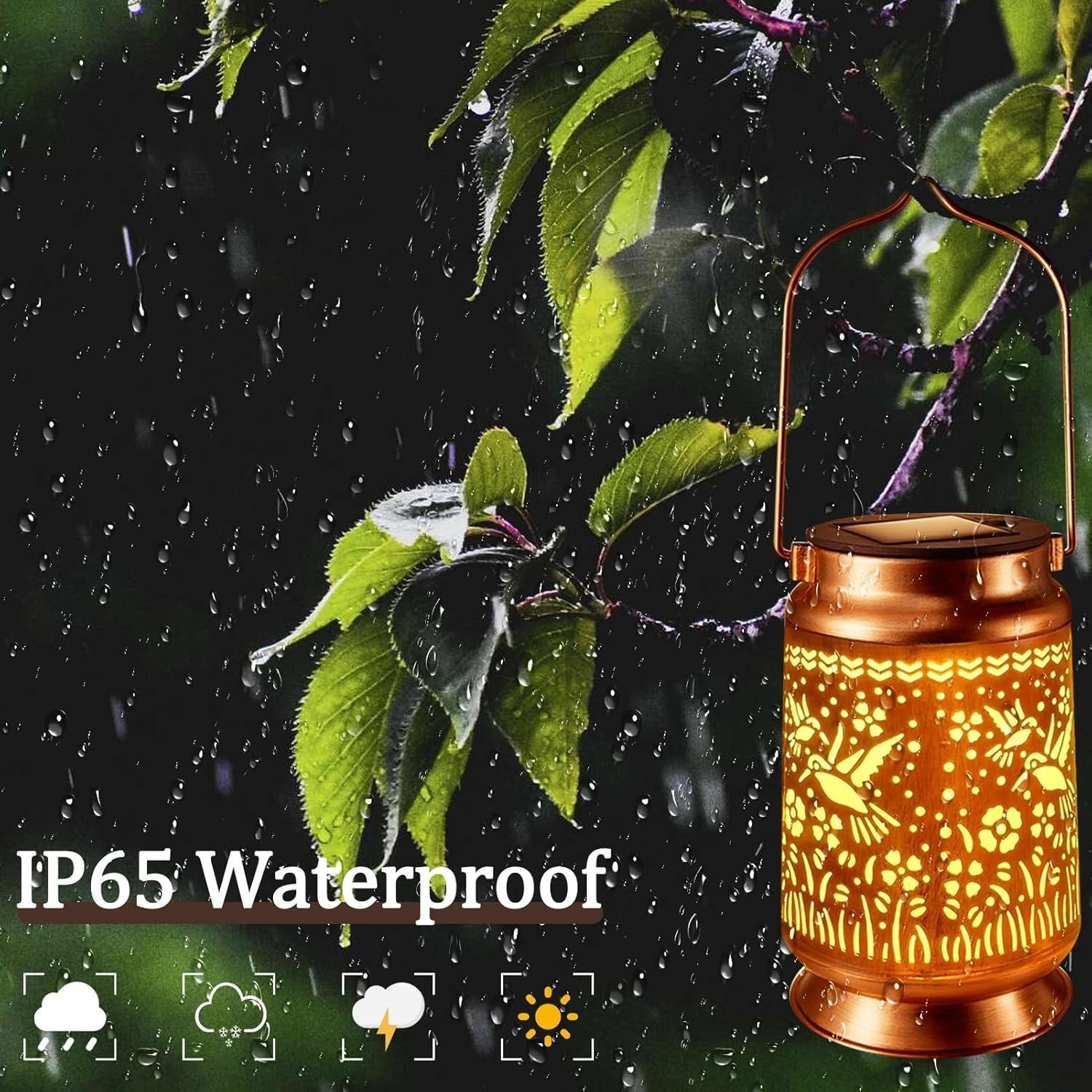 Dragonfly Solar Lanterns 4-Pack Outdoor Waterproof Metal Lights