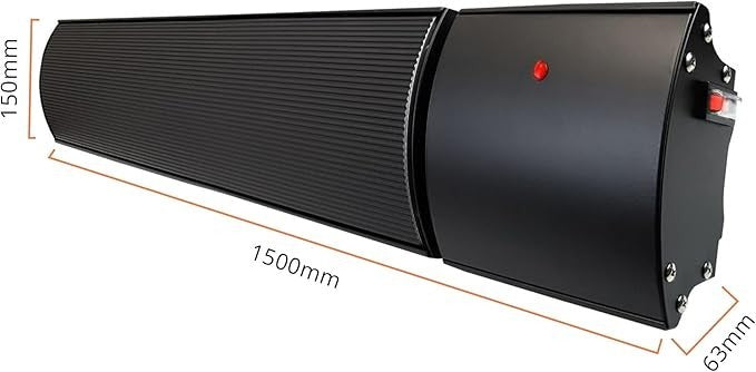 1200W IP44 Infrared Heater Wall Energy Efficient Fast Heat Indoor Outdoor
