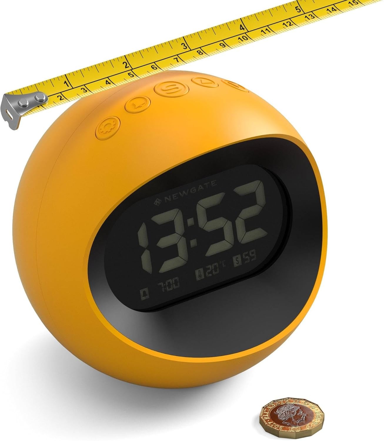 Retro Digital Alarm Clock Display Round Bedside Desk Clock Snooze